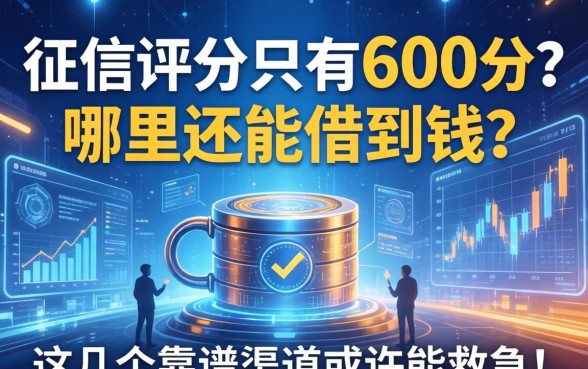 征信评分只有600分？哪里还能借到钱？这几个靠谱渠道或许能救急！