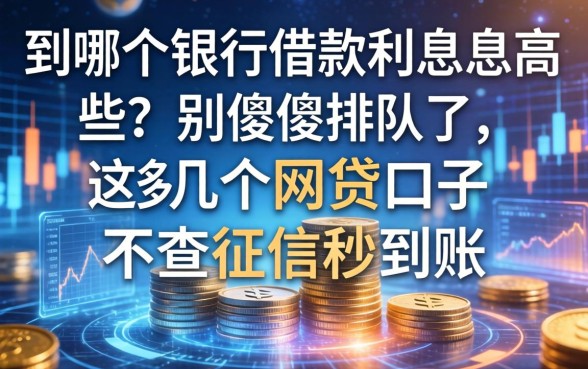 到哪个银行借款利息高些？别傻傻排队了，这几个网贷口子不查征信秒到账