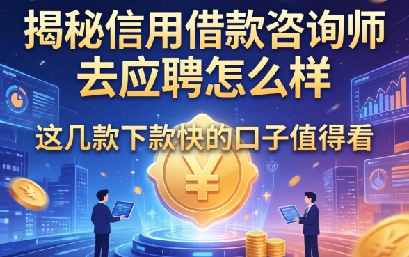 揭秘a信用借款咨询师去应聘怎么样，这几款下款快的口子值得看