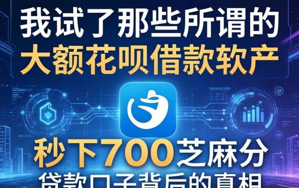 我试了那些所谓的大额花呗借款软件，发现秒下700芝麻分贷款口子背后的真相