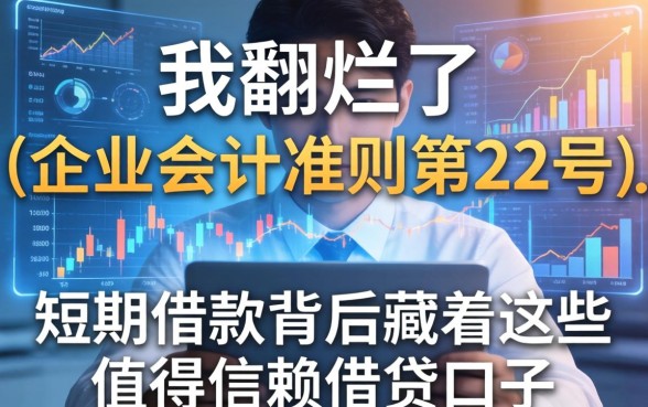 我翻烂了《企业会计准则第22号》，发现短期借款背后藏着这些值得信赖的借贷口子