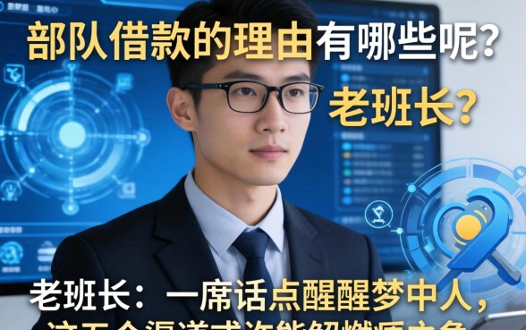 部队借款的理由有哪些呢？老班长的一席话点醒梦中人，这五个渠道或许能解燃眉之急