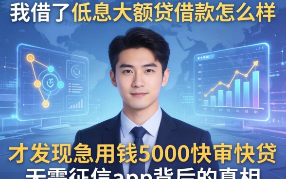我借了低息大额贷借款怎么样，才发现急用钱5000快审快贷无需征信app背后的真相