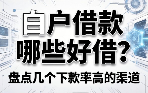 白黑户借款哪些好借？盘点几个下款率高的渠道
