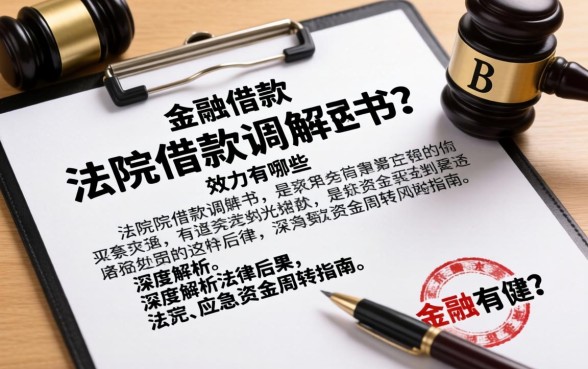 法院借款调解书的效力有哪些?深度解析法律后果与应急资金周转指南