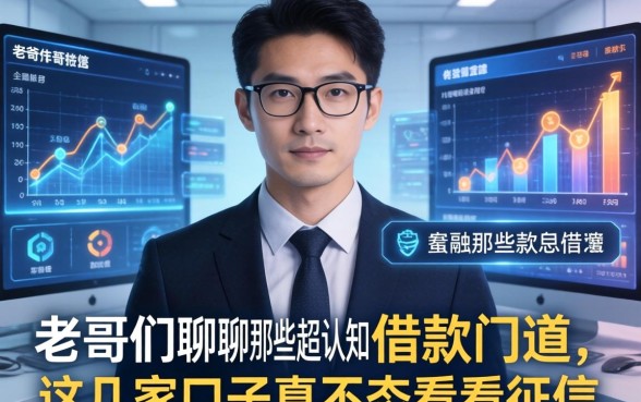 老哥们聊聊那些超出认知的借款门道，这几家口子真不怎么看征信