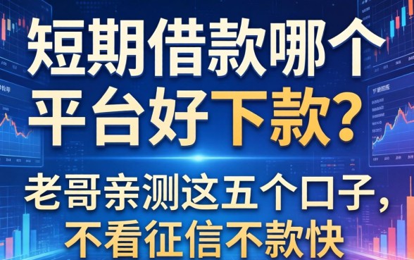 短期借款哪个平台好下款？老哥亲测这五个口子，不看征信下款快