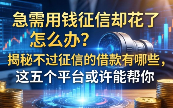 急需用钱征信却花了怎么办？揭秘不过征信的借款有哪些，这五个平台或许能帮你