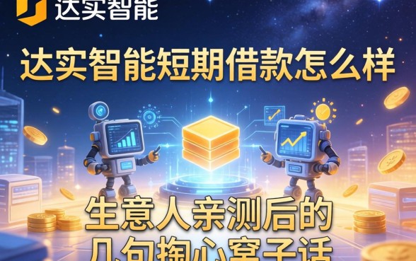达实智能短期借款怎么样？生意人亲测后的几句掏心窝子话
