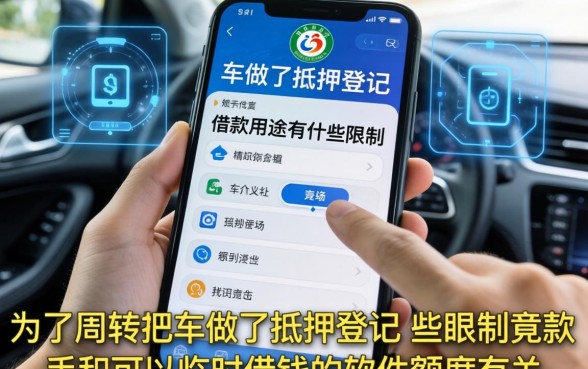 我为了周转把车做了抵押登记，借款用途有哪些限制竟和手机可以临时借钱的软件额度有关