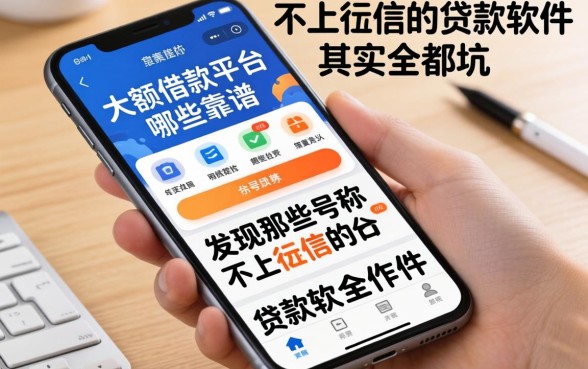 我翻遍了手机里的大额借款平台哪些靠谱，发现那些号称不上征信的贷款软件其实全是坑
