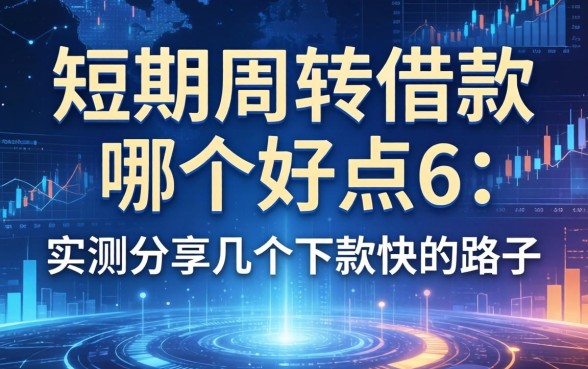 短期周转借款哪个好点6：实测分享几个下款快的路子