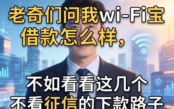 老哥们问我wi-fi宝借款怎么样，不如看看这几个不看征信的下款路子