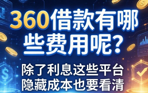 360借款有哪些费用呢？除了利息这些平台的隐藏成本也要看清