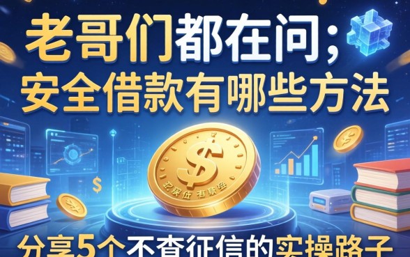 老哥们都在问安全借款有哪些方法，分享5个不查征信的实操路子