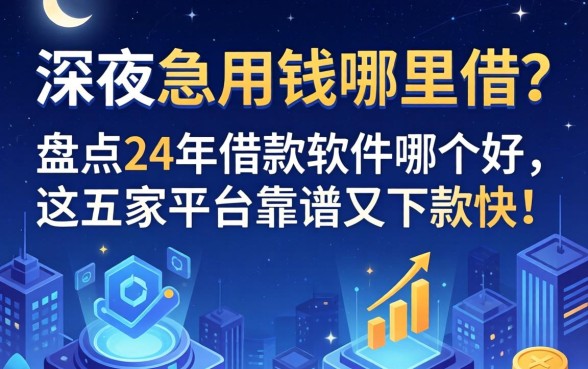 深夜急用钱哪里借？盘点24年借款软件哪个好，这五家平台靠谱又下款快！
