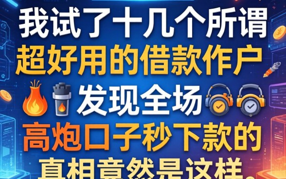 我试了十几个所谓超好用的借款软件，发现高炮口子秒下款的真相竟然是这样