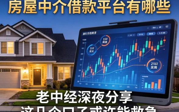 房屋中介借款平台有哪些？老中介深夜分享，这几个口子或许能救急
