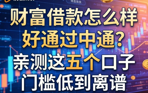 财富借款怎么样好通过吗？亲测这五个口子门槛低到离谱