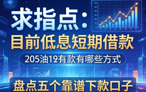 求指点！目前低息短期借款有哪些方式？盘点五个靠谱下款口子