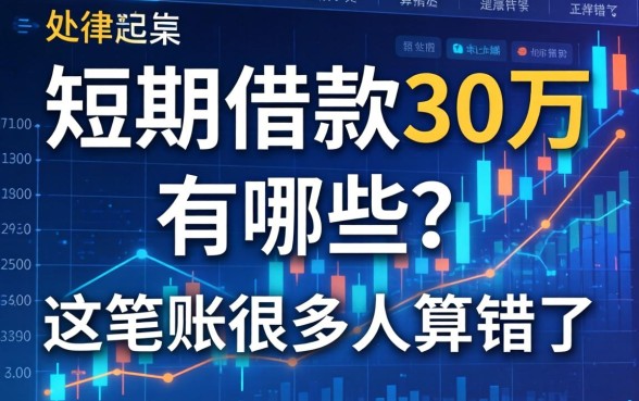 短期借款30万有哪些？这笔账很多人算错了