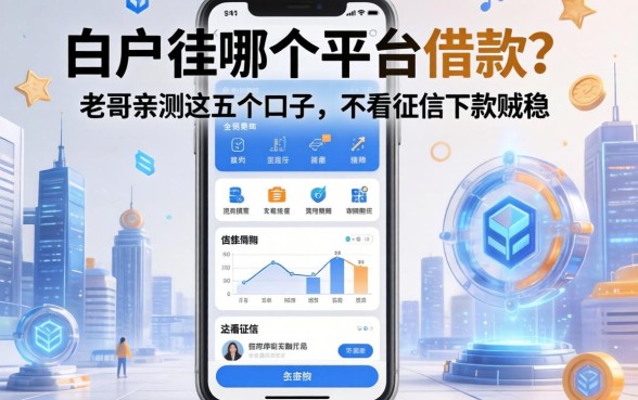 白户在哪个平台借款？老哥亲测这五个口子，不看征信下款贼稳