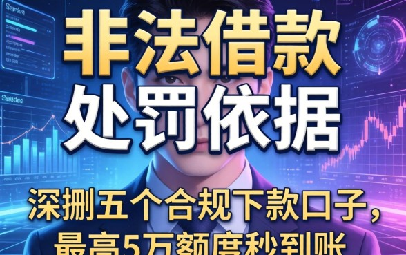 非法借款的处罚依据有哪些？深扒五个合规下款口子，最高5万额度秒到账