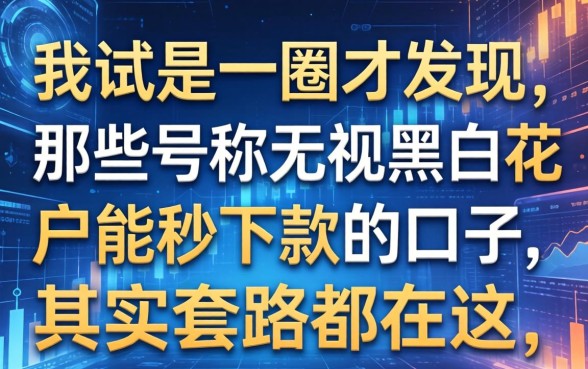 我试了一圈才发现，那些号称无视黑白花户能秒下款的口子，其实套路都在这