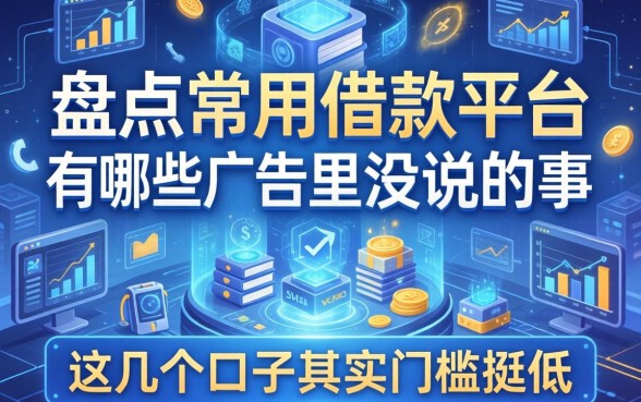 盘点常用借款平台有哪些广告里没说的事，这几个口子其实门槛挺低