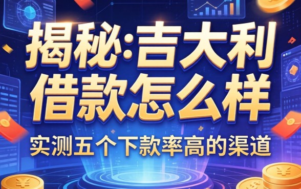 揭秘大吉大利借款怎么样：实测五个下款率高的渠道