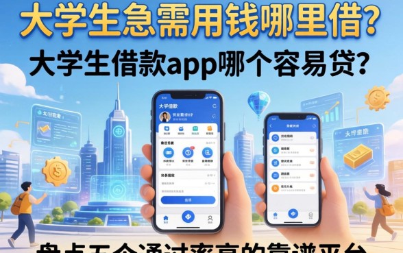 大学生急需用钱哪里借？大学生借款app哪个容易贷？盘点五个通过率高的靠谱平台