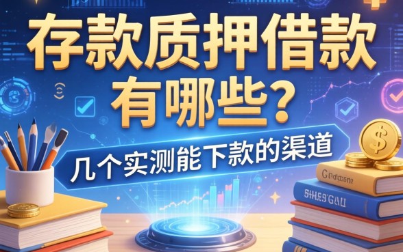 存款质押借款有哪些？整理了几个实测能下款的渠道