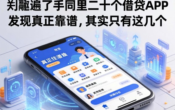 我翻遍了手机里二十个借贷APP，发现真正靠谱的其实只有这几个