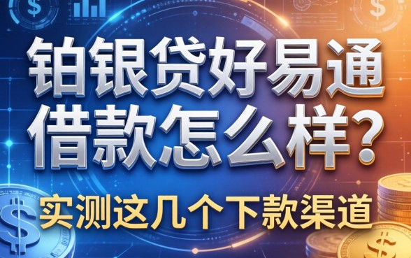 铂银贷好易通借款怎么样？实测这几个下款渠道