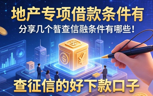 地产专项借款条件有哪些？分享几个不查征信的好下款口子