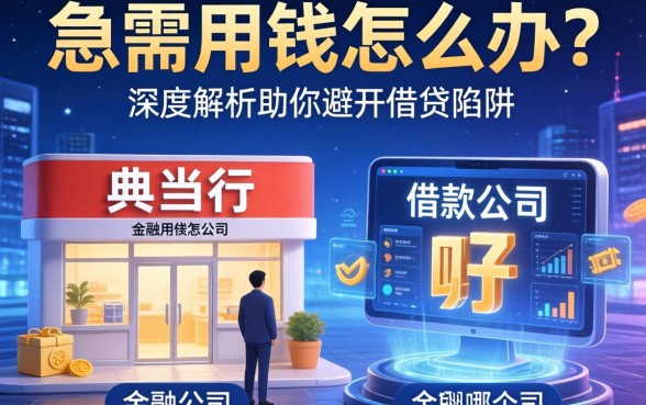 急需用钱怎么办？典当行和借款公司哪个好？深度解析助你避开借贷陷阱