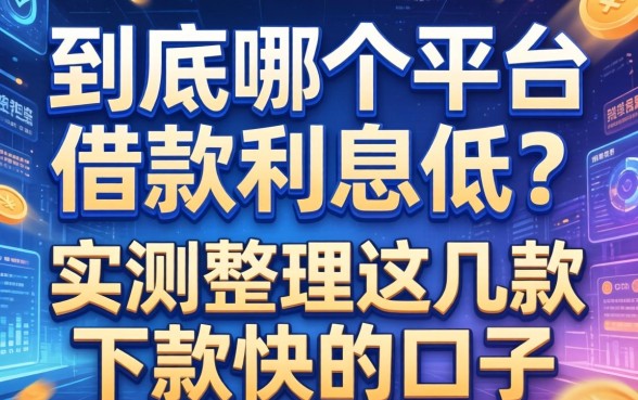 到底哪个平台借款利息低？实测整理这几款下款快的口子