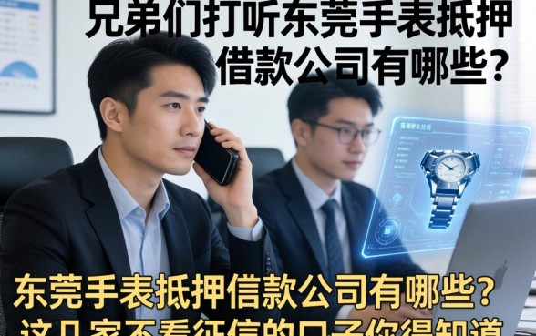 兄弟们打听东莞手表抵押借款公司有哪些？这几家不看征信的口子你得知道