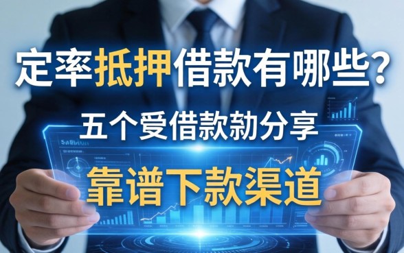 定率抵押借款有哪些？分享五个靠谱下款渠道
