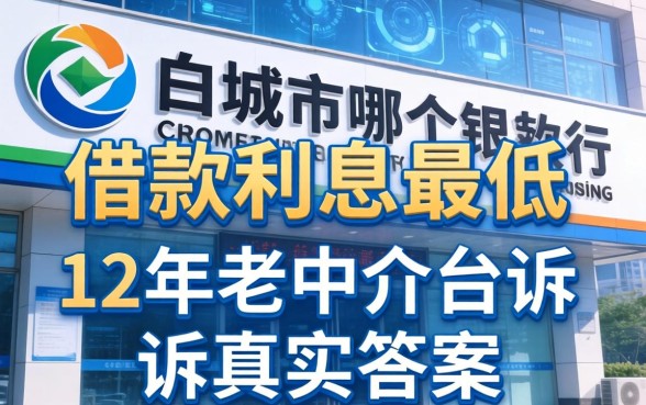 白城市哪个银行借款利息最低？12年老中介告诉你真实答案