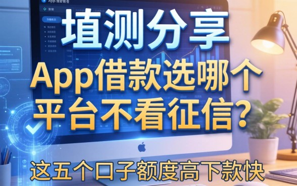 实测分享：app借款选哪个平台不看征信？这五个口子额度高下款快
