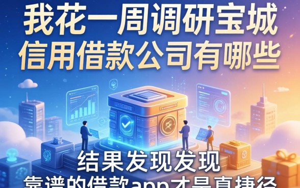我花了一周调研宝坻信用借款公司有哪些，结果发现靠谱的借款app才是真捷径