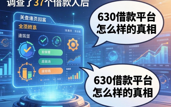 调查了37个借款人后，说说630借款平台怎么样的真相