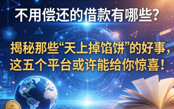 不用偿还的借款有哪些？揭秘那些“天上掉馅饼”的好事，这五个平台或许能给你惊喜！