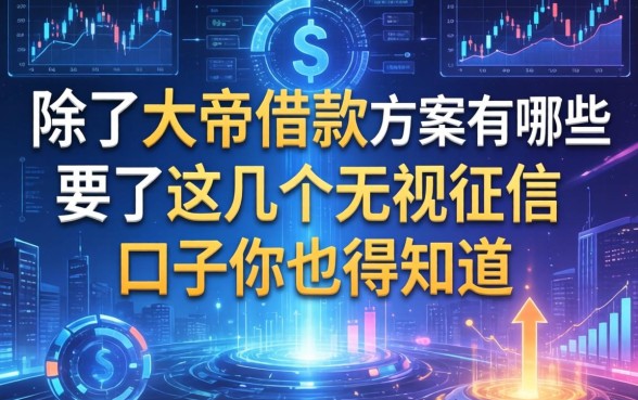 除了大帝借款方案有哪些，这几个无视征信的口子你也得知道