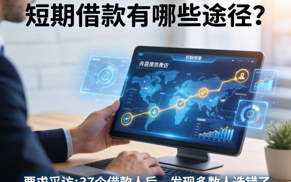 短期借款有哪些途径？我采访了37个借款人后，发现多数人选错了