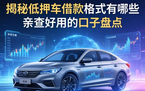 揭秘低押车借款格式有哪些,亲测好用的口子盘点
