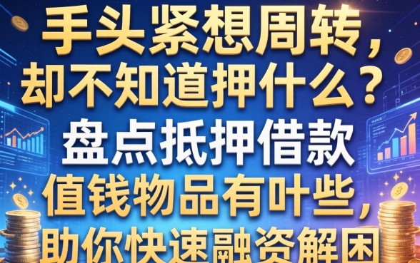 手头紧想周转却不知道押什么？盘点抵押借款值钱物品有哪些，助你快速融资解困
