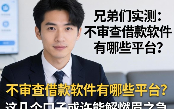 兄弟们实测：不审查借款软件有哪些平台？这几个口子或许能解燃眉之急