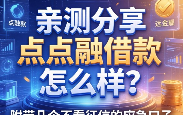 亲测分享：点点融借款怎么样？附带几个不看征信的应急口子
